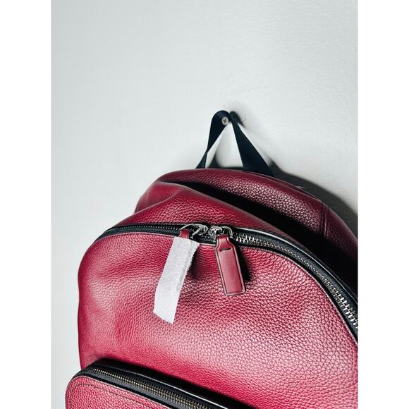 NWT MICHAEL KORS Oxblood Maroon Pebble Leather Commuter Backpack - Picture 6 of 9